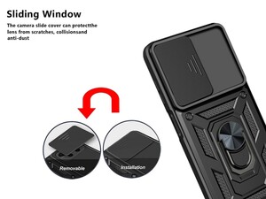 قاب محافظ لنز و حلقه دار سامسونگ Samsung Galaxy A72 Slide Camera &amp;amp; Ring Holder Stand Case