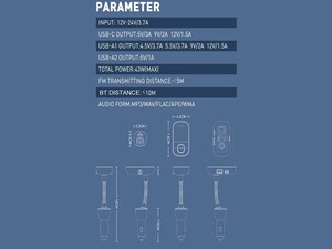 شارژر فندکی و گیرنده بلوتوث اف‌ام‌پلیر خودرو الدنیو LDNIO Car Charger Triple FM C705Q