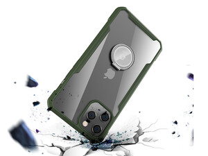 قاب محافظ حلقه دار آیفون 11 پرو گرین Green Stylishly Tough iphone 11 Pro Shockproof Finger Ring Case