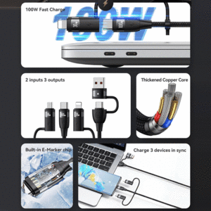 قیمت کابل فست شارژ چند سر تایپ سی یوسامز