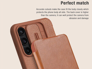 بهترین کیف محافظ سامسونگ گلکسی اس 55 نیلکین Nillkin Qin Pro Series Leather case for Samsung Galaxy A55