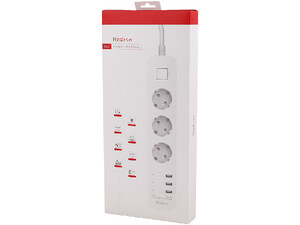 چند راهی برق سه سوکت و سه یو اس بی هادرون مدل Hadron P323 3 AC Outlets 3 USB Power Strip