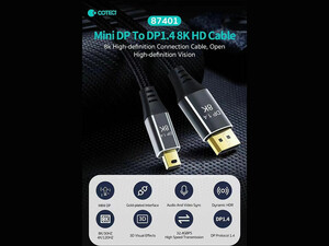 خرید کابل تبدیل مینی دیسپلی پورت به دیسپلی پورت 2 متری کوتتسی Coteetci Mini DP To DP Display HD Cable 87401