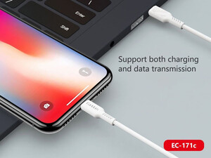 بهترین کابل شارژ سریع تایپ سی به لایتنینگ یک متری 20 وات ارلدام Earldom EC-171 Lightning cable 1.0m