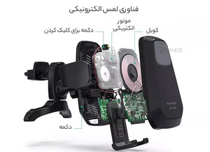 قیمت پایه نگهدارنده و شارژر بی سیم راو پاورRavPower RP-SH014 Wireless Charging Car Holder