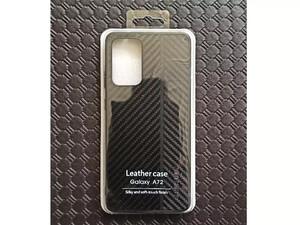 خرید کاور چرمی فیبر کربن سامسونگ Leather Case carbon fiber cover suitable for Samsung A72