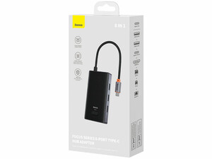 هاب تایپ سی 6 پورت فلزی بیسوس Hub 8 USB-C port Baseus model WKYY030313