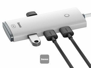 هاب یو اس بی چهار پورت با کابل یک متری بیسوس Baseus WKQX030101 Lite Series 4-Port USB-A HUB Adapter