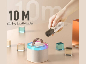 فروش میکروفون و اسپیکر قابل حمل کانفلون Konfulon mini bluetooth speaker home wireless k audio microphone  KTV F-20