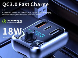 قیمت شارژر فندکی هوشمند فست شارژ 20 وات کانفلون Konfulon JK71 Car Adapter Fastcharger Car Bluetooth Wireless MP3 FM Radio