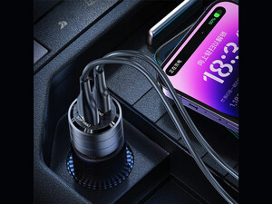 شارژر فندکی فست شارژ یو اس بی و تایپ سی 95 وات یوسامز  USAMS US-CC176 C36 95W Usb-a + Usb-c Fast Car Charger