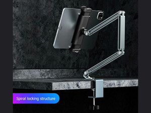 هولدر گوشی موبایل و تبلت گیره‌ای بازوبلند قابل اتصال به میز و تخت Desk Long Arm Lazy Clip Bracket Adjustable Bed Tablet Phone Holder P76