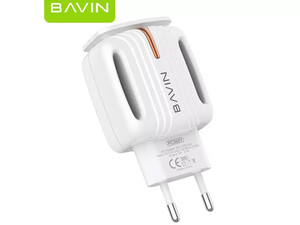 خرید شارژر دیواری فست شارژ لایتنینگ باوین BAVIN 2.4A Dual Lightning Adapter Charger PC265Y