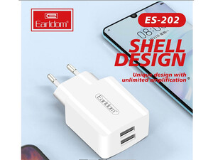 خرید شارژ دیواری دو پورت ارلدام Earldom ES-202 2-Port USB Charger