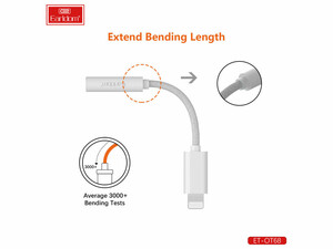 کابل تبدیل لایتنینگ به جک 3.5 میلی متر Earldom ET-OT68 Lightning cable to 3.5 mm AUX