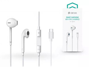 فروش هندزفری سیمی طرح ایرپاد دویا Hands Free Devia Earpods EM048 USB C