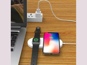 شارژر وایرلس دوکاره دویا DEVIA EA087 Wireless Charger 2 In 1 Smart Phone&Apple Watch