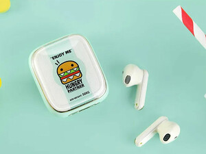 هندزفری بلوتوثی فانتزی راک ROCK Retro Style True Wireless Stereo Bluetooth Earphone Hamburger