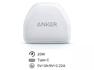 آداپتور فست شارژ 20 وات انکر Anker A2633 k22  PowerPort III Nano