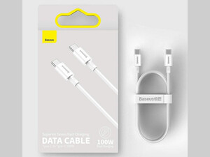 کابل فست شارژ دوسر تایپ‌سی 1 متری 100 وات بیسوس Baseus Double type C charging cable 1 meter 100 watt CATYS-B01-B02