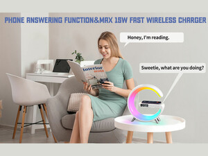 چراغ رومیزی، شارژر بی سیم، ساعت رومیزی هوشمند، ساعت خواب ADONG Smart Light Sound Machine