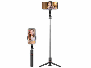 خرید مونوپاد و سه پایه گوشی موبایل با حداکثر ارتفاع 1.13 متری یوسامز USAMS US-ZB256 Wireless Selfie Stick