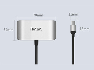 قیمت مبدل تایپ سی به اچ دی ام آی، تایپ سی و یو اس بی ویوو WiWU ALPHA 3 IN 1 USB-C HUB C2H