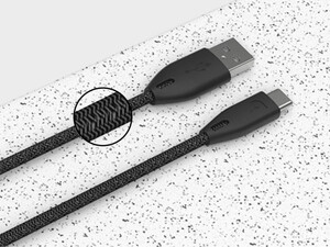 کابل تایپ سی  پاورولوژی Powerology USB-A to USB-C Braided Cable PBAC12BK