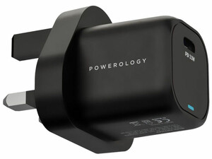 شارژر دیواری 33 وات تایپ سی  پاورولوژی Powerology 33W GaN PD USB-C Fast Charger PWCUQC01 0-BK PWCUQC010