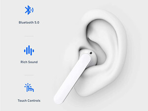 هندزفری بلوتوث دوگوش پاورولوژی Powerology True Wireless Stereo Buds PTWSEPWH