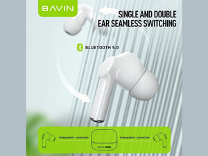 هندزفری بی سیم باوین BAVIN BA15 Hi-Fi TWS Bluetooth 5.0 Wireless Earphone