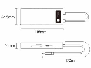 هاب تایپ‌ سی بیسوس 6 پورت فلزی بیسوس Baseus USB-C Metal Gleam Starjoy Series 6-in-1 Hub WKWG030213