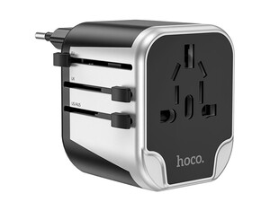 فروش شارژر دیواری و دو پورت یو اس بی هو کو Hoco Wall charger “AC5 Level” with plug converter