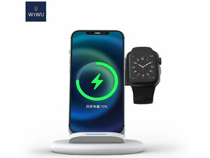 شارژر وایرلس مغناطیسی رومیزی سه کاره 15 وات ویوو WiWU Power Air 3in1 Wireless Charger