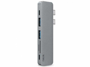 خرید هاب تایپ سی 7 پورت ویوو WiWU T8 usb 3.0 connector type-c hub(PD/micro SD/SD Card slot/USB 3.0 port /HDMI)