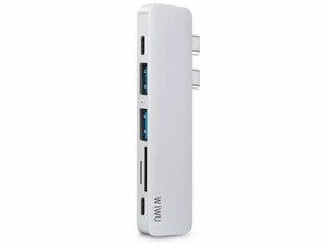 هاب تایپ سی 7 پورت ویوو WiWU T8 usb 3.0 connector type-c hub(PD/micro SD/SD Card slot/USB 3.0 port /HDMI)