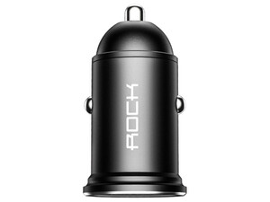 خرید شارژر فندکی سریع دو پورت یو اس بی راک ROCK H11 4.8A 24W Mini Dual USB Car Charger