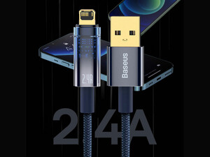 کابل شارژ سریع یو اس بی به لایتنینگ یک متری 2.4 آمپر بیسوس Baseus USB Lightning cable