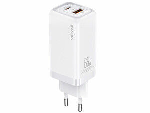 شارژر دیواری فست 65 وات تایپ سی و یو اس بی یوسامز USAMS US-CC153 T47 65W USB/Type-C Fast Charger