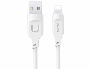 خرید کابل شارژ سریع لایتنینگ ال ای دار 1.2 متری یوسامز USAMS US-SJ565 USB to Lightning fast charging cable 2.4A