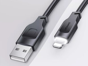 کیفیت کابل لایتنینگ فست شارژ ال ای دار یوسامز USAMS US-SJ565 Lithe series 1.2 meter USB to Lightning fast charging cable