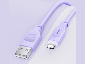 خرید کابل لایتنینگ فست شارژ ال ای دار یوسامز USAMS US-SJ565 Lithe series 1.2 meter USB to Lightning fast charging cable