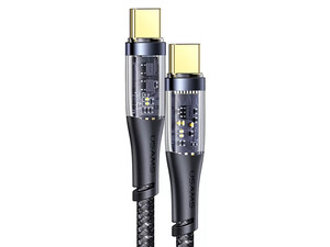 کابل دو سر تایپ سی یو سامز USAMS US-SJ574 Type-C to Type-C PD Transparent Data Cable 1.2m