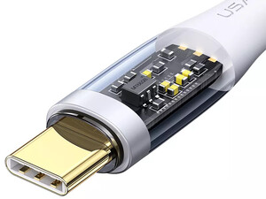 کابل دو سر تایپ سی یو سامز USAMS US-SJ574 Type-C to Type-C PD Transparent Data Cable 1.2m