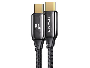 خرید سیم شارژر دوسر تایپ‌سی 240 وات فست‌شارژ یوسامز USAMS US-SJ581 U82 Type-C to Type-C 240W Fast Charging Data Cable