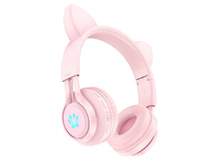 خرید هدفون رو گوشی بلوتوث کودکان هوکو Hoco Wireless headphones W39 Cat ear for kids