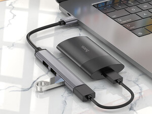 قیمت هاب یو اس بی  4 پورت هوکو Hoco USB hub 4-in-1 HB26 USB3.0+USB2.0*3