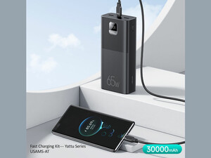 خرید پاوربانک شارژ سریع 30000 یوسامز USAMS-AT 30000mAh Powerbank mit Kabel US-CD185