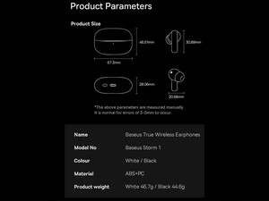 هندزفری بی سیم بیسوس Baseus Storm 1 True Wireless Earphones NGTW140201