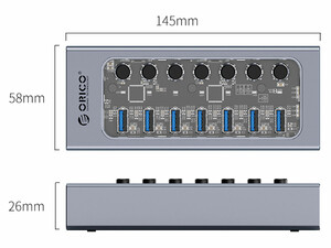 قیمت هاب یو اس بی 7 پورت اوریکو ORICO AT2U3-7AB Multi Port Hub